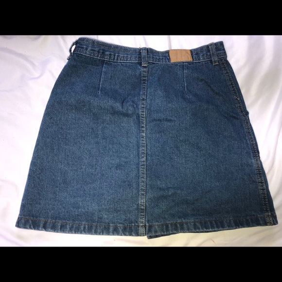 Jean button up, rose embroidered skirt - Picture 2 of 2